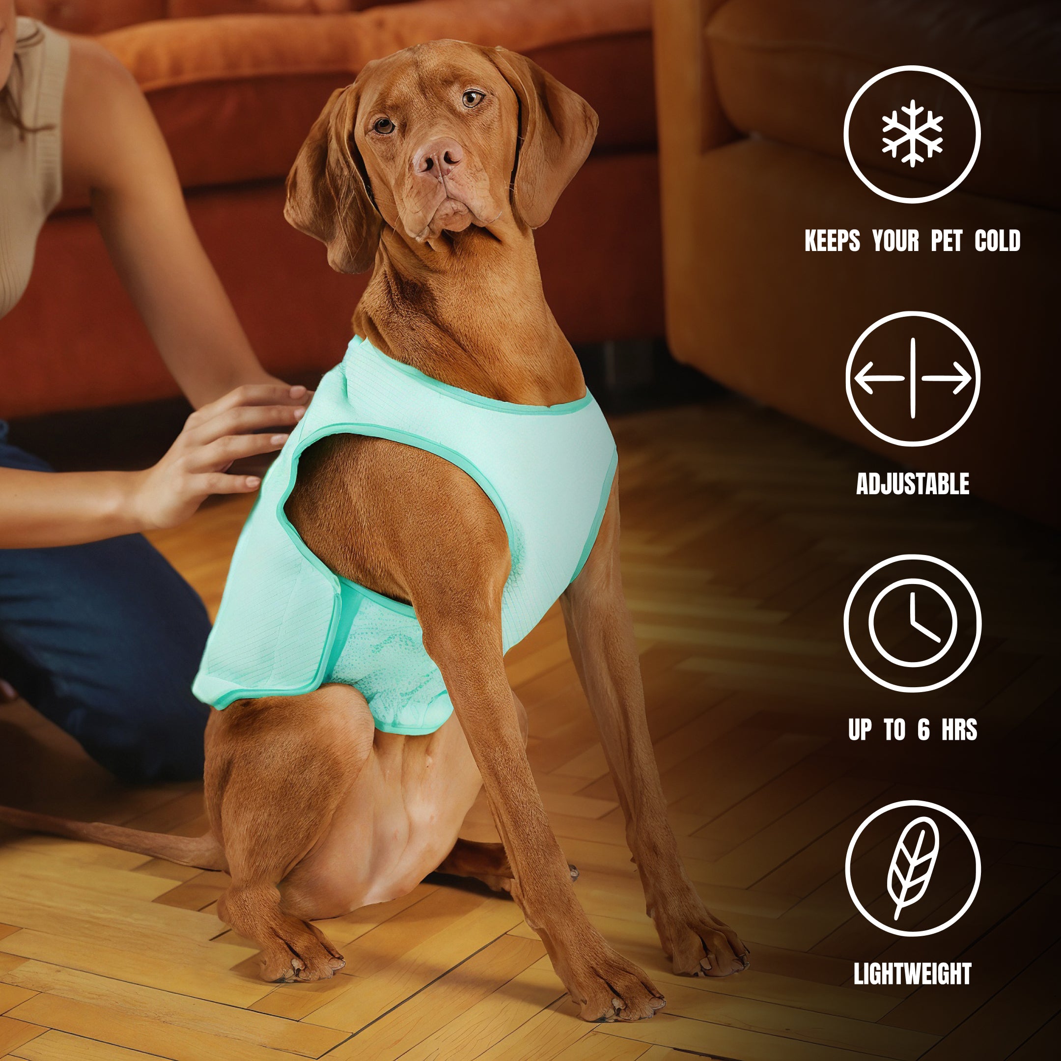 Dog Cooling Ice Vest® | GF Pet of Canada | Light Aqua