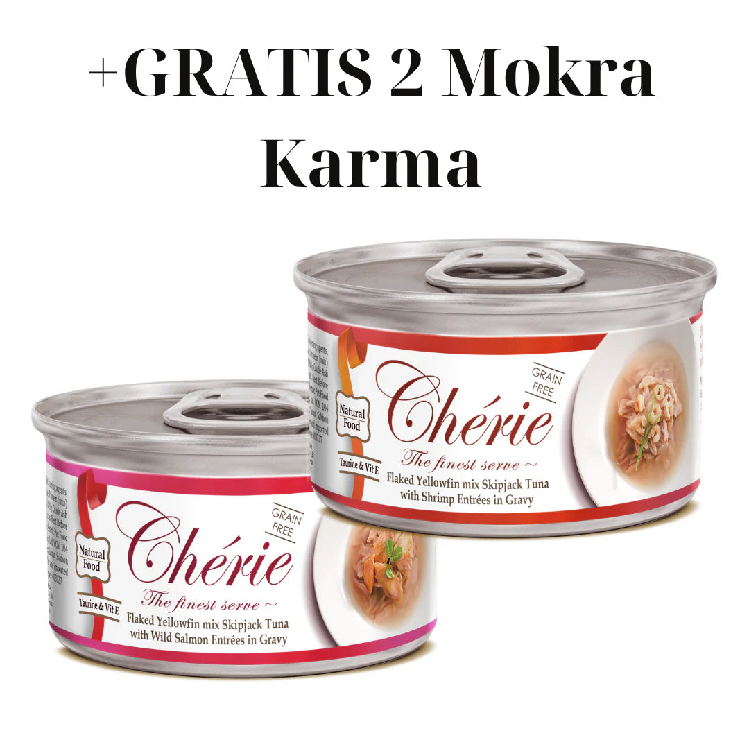 Chérie Dry food Turkey Entrées 2kg. + Free 2 Cans of Wet Food