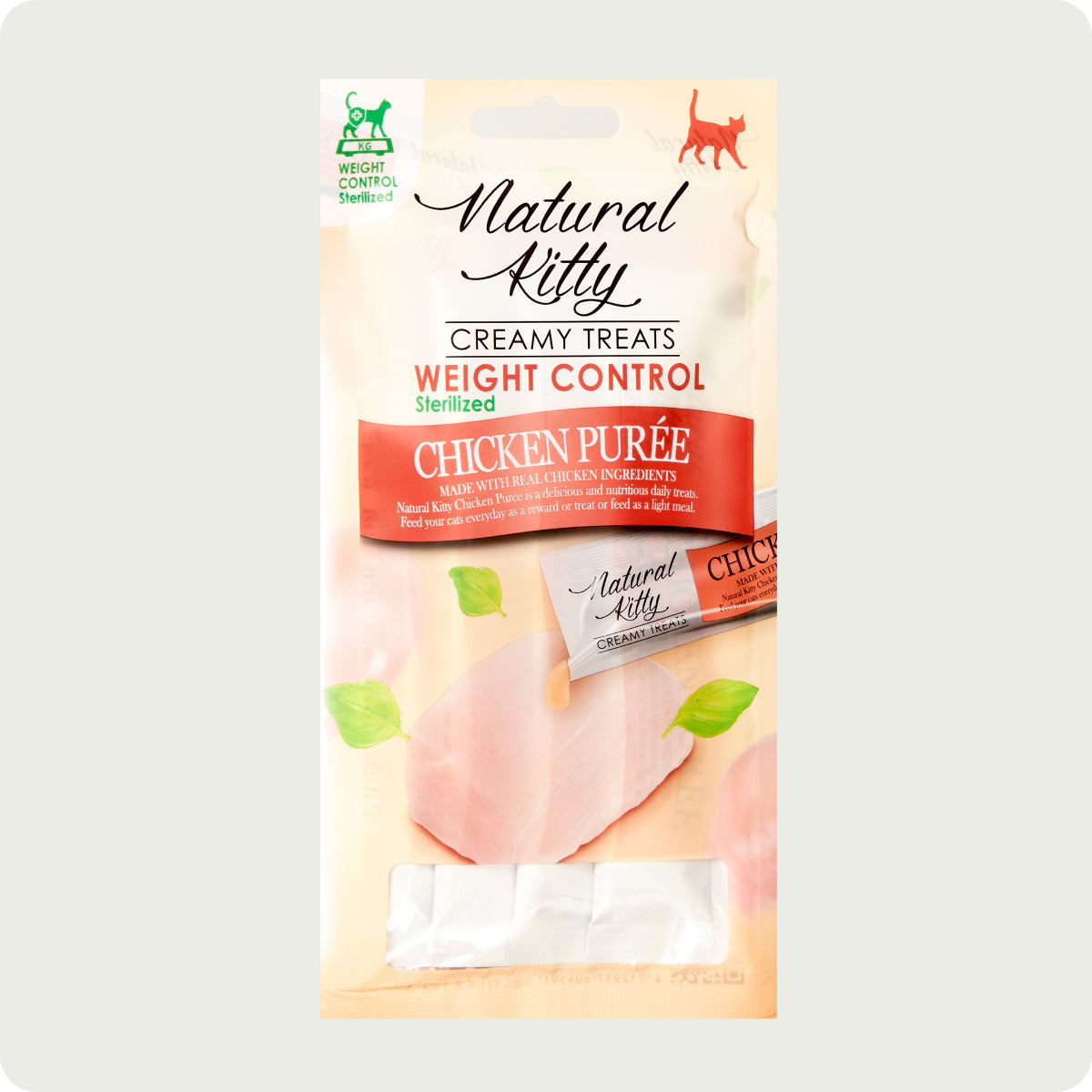Natural Kitty Functional Creamy Treat - Chicken purée - Weight Control. Sterilized