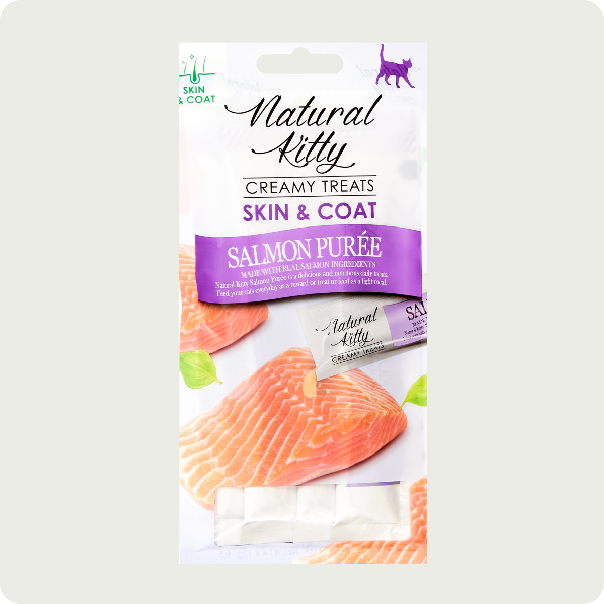Natural Kitty Functional Creamy Treat - Salmon purée - Skin & Coat